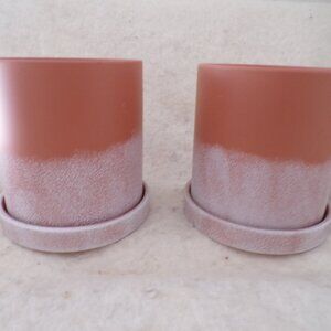 2 New Ceramic TerraCotta Pots Planters